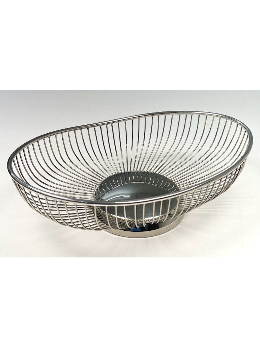 VTG LEONARD 11.5"x7.5" Silverplate Oval Wire BREAD BASKET Fruit Bowl Hong Kong